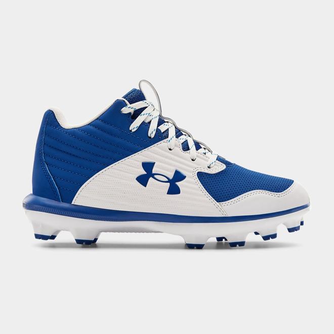 Under Armour Yard Mid TPU Jr. - Chlapcenske Baseballová Obuv - Kráľovská Modrá/Biele